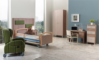 ND Mobiliario propone una habitación geriátrica cómoda, funcional y muy acogedora