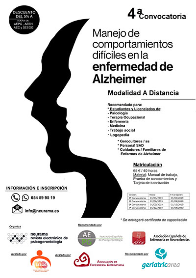 geriatricarea comportamientos enfermedad de Alzheimer